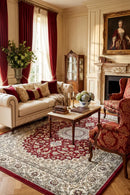 Decora 46 Red Rug — AI styled visualisation