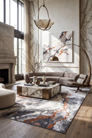 Mineral 222 Rust Rug — AI styled visualisation