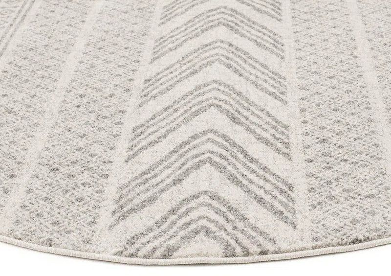 Mirage-Adani Modern Tribal Design Grey Round Rug