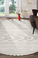 Mirage-Adani Modern Tribal Design Grey Round Rug
