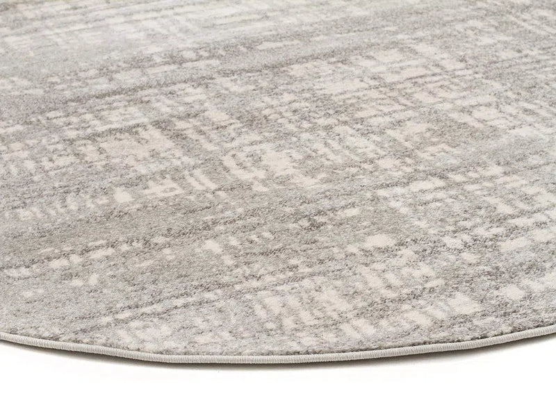 Mirage-Ashley Abstract Modern Silver Grey Round Rug
