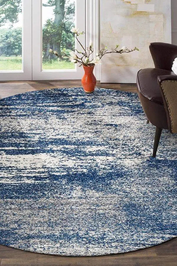 Mirage-Casandra Dunescape Modern Blue Grey Round Rug