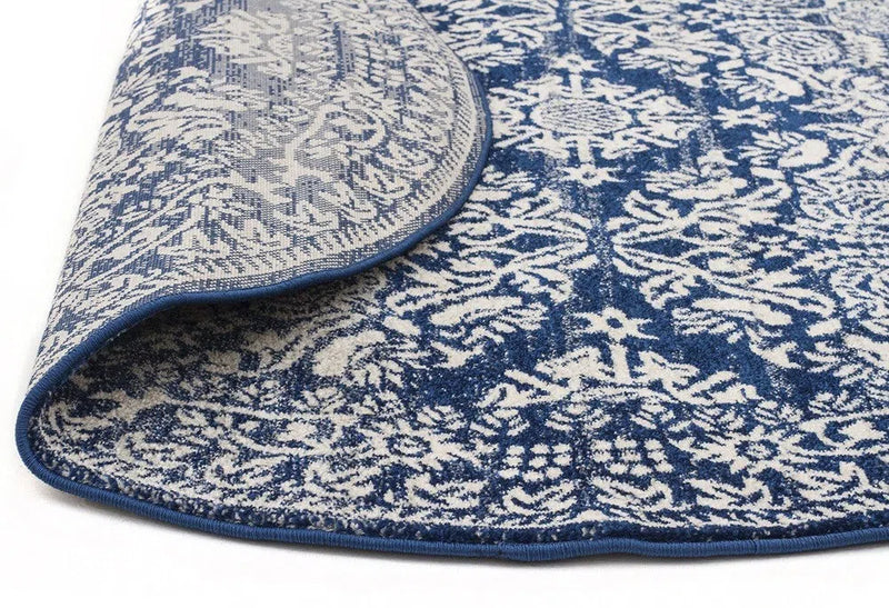 Mirage-Gwyneth Stunning Transitional Navy Round Rug