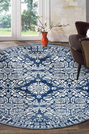 Mirage-Gwyneth Stunning Transitional Navy Round Rug