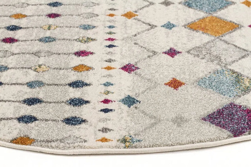 Mirage-Peggy Tribal Morrocan Style Multi Round Rug