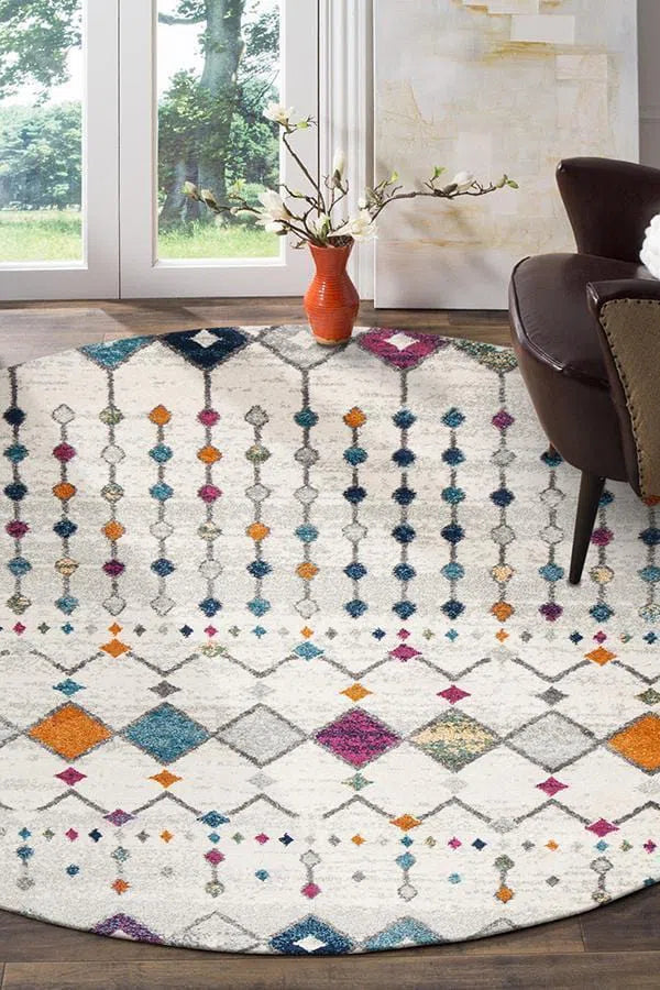 Mirage-Peggy Tribal Morrocan Style Multi Round Rug