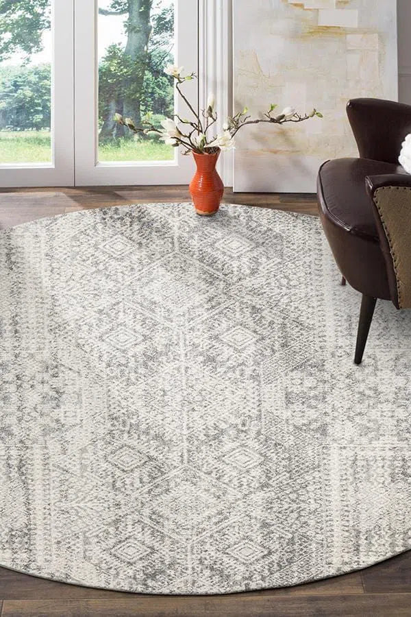 Mirage-Zelda Silver Grey Round Rug