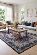 Moirang Multicolour Traditional Nonslip Rug — AI styled visualisation