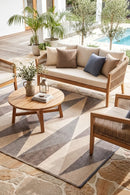 Monaco Beige Reversible Outdoor Rug — AI styled visualisation