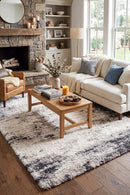 Moonlight Opal Steel Rug — AI styled visualisation