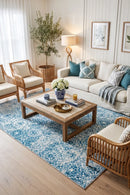 Mozaic Blue Non-Slip Rug — AI styled visualisation
