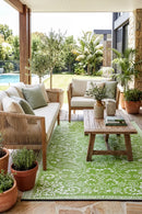 Murano Green Reversible Outdoor Rug — AI styled visualisation