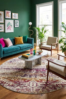 Museum Lili Fuschia Round Rug — AI styled visualisation
