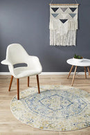 Museum-Museum Tyler Sky Blue Round Rug