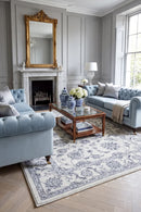 Nain Traditional Ivory Blue Rug — AI styled visualisation