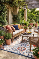 Namsai Floral Multicolour Indoor Outdoor Rug — AI styled visualisation