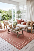 Patio Terracotta Outdoor Rug — AI styled visualisation