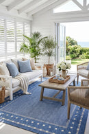 Patio Blue Outdoor Rug — AI styled visualisation