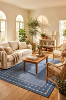 Patio Blue Outdoor Rug — styled indoor setting