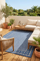 Patio Blue Outdoor Rug — styled outdoor setting