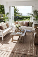 Patio Brown Outdoor Rug — AI styled visualisation