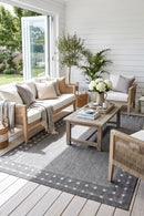 Patio Grey Outdoor Rug — AI styled visualisation