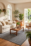 Patio Grey Outdoor Rug — styled indoor setting