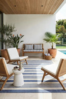 Newport Alvi Blue Rug — AI styled visualisation