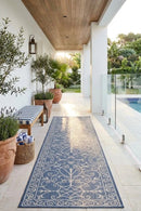 Newport Romy Blue Runner Rug — AI styled visualisation