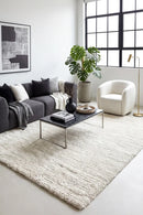 Naomi Topaz Cream Shag Rug — AI styled visualisation