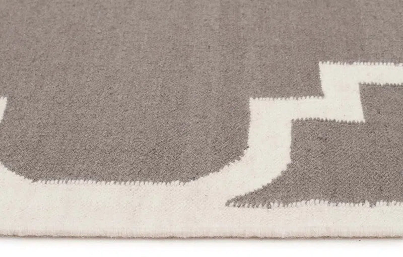 Nomad-Flat Weave Large Moroccan Design Rug Grey