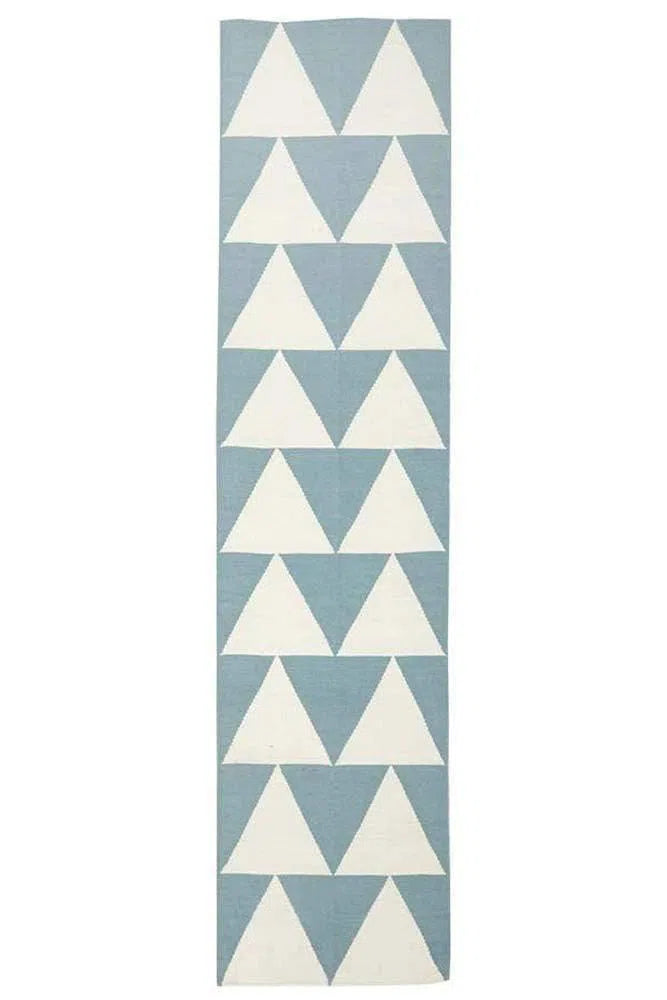 Pyramid Flat Weave Blue Rug