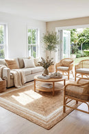 Noosa 111 Natural Rug — AI styled visualisation