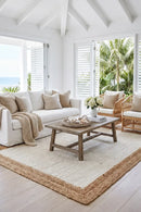 Noosa 333 White Natural Rug — AI styled visualisation