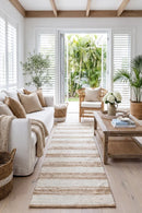 Noosa 555 Natural White Runner Rug — AI styled visualisation