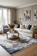 Eternal 41 Navy Rug — AI styled visualisation