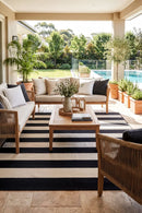 Nyoma Black Outdoor Rug — AI styled visualisation