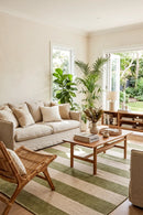 Nyoma Lime Outdoor Rug — styled indoor setting