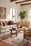Rosalind Exotic Terracotta Rug — AI styled visualisation