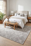 Oasis Kenza Contemporary Silver Rug — AI styled visualisation