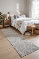 Oasis Kenza Contemporary Silver Runner Rug — AI styled visualisation