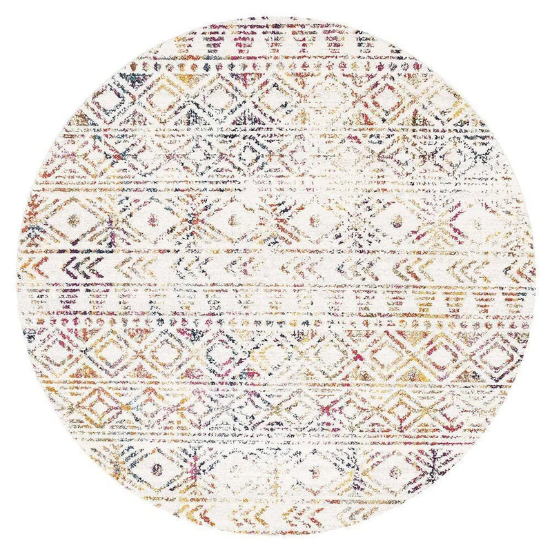 Oasis-Oasis Ismail Multi Grey Rustic Round Rug