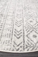Oasis-Oasis Ismail White Grey Rustic Round Rug