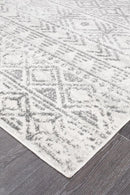 Oasis-Oasis Ismail White Grey Rustic Runner Rug