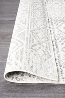 Oasis-Oasis Ismail White Grey Rustic Runner Rug