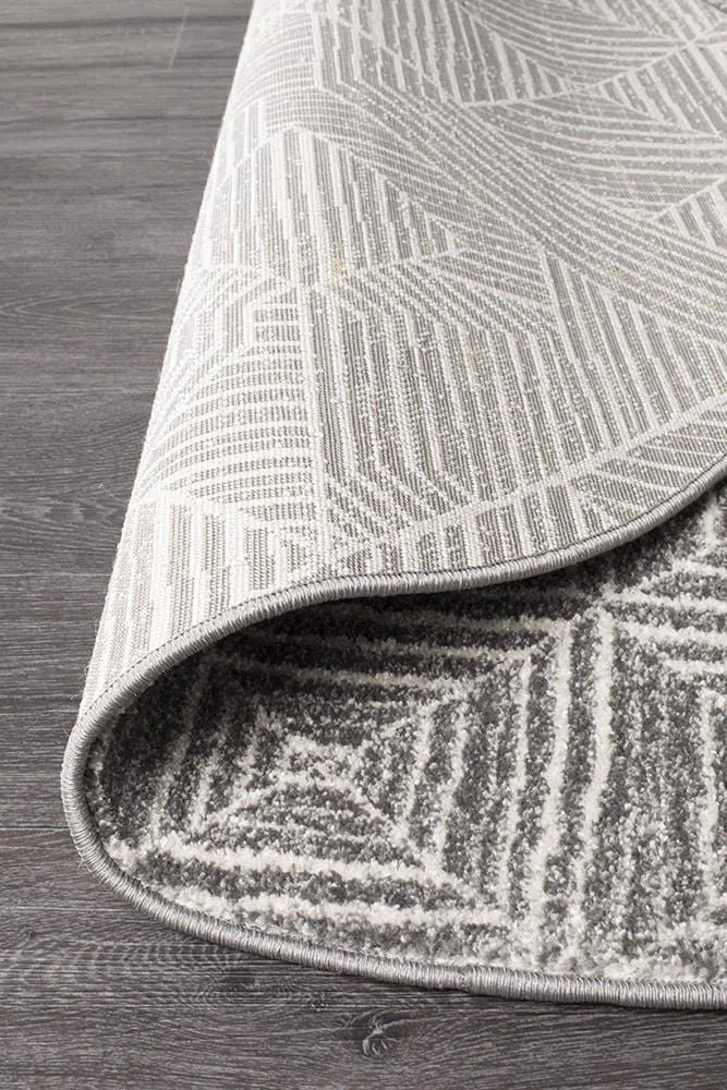Oasis-Oasis Kenza Contemporary Silver Round Rug