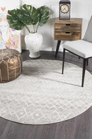 Oasis-Oasis Nadia Grey Rustic Tribal Round Rug