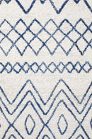 Oasis-Oasis Nadia White Blue Rustic Tribal Rug