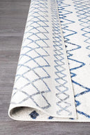 Oasis-Oasis Nadia White Blue Rustic Tribal Rug