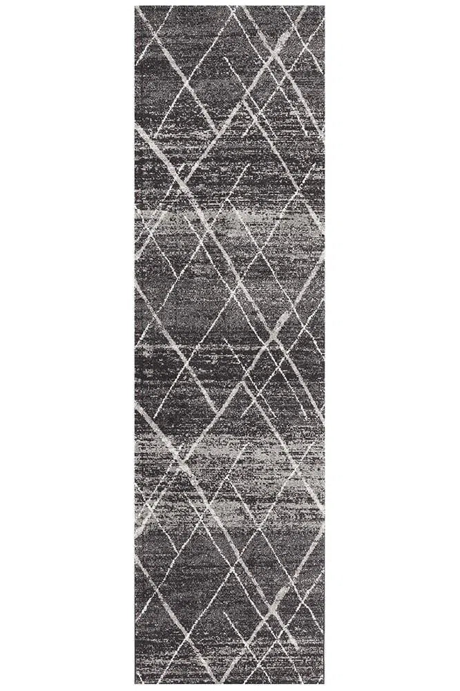 Oasis-Oasis Noah Charcoal Contemporary Runner Rug